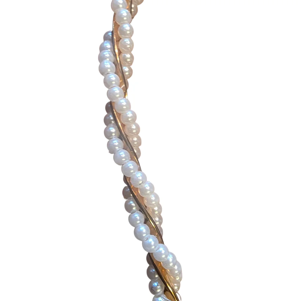 Pearl and Gold Braided Headband